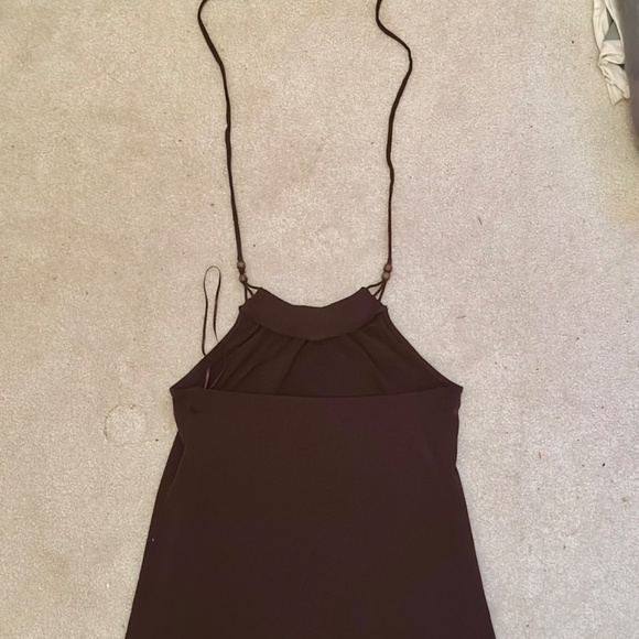 Outback Red Beaded Halter top. Polyester/Spandex blend, silky material w/stretch - Picture 3 of 6